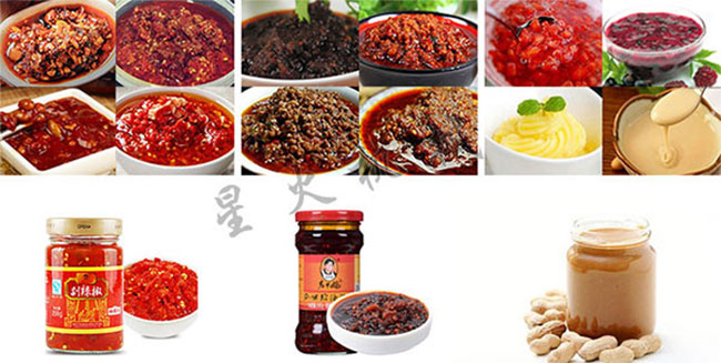 辣椒醬生產(chǎn)流水線設備灌裝樣品展示