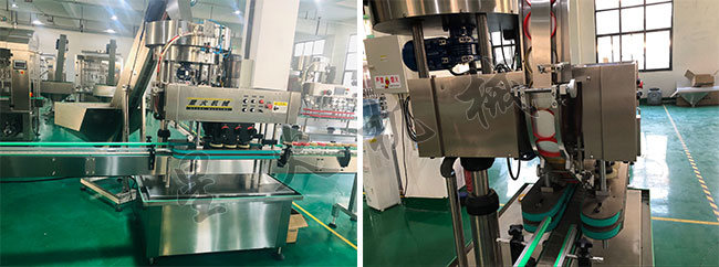 星火牛肉醬生產(chǎn)線(xiàn)設(shè)備中旋蓋設(shè)備細(xì)節(jié)展示