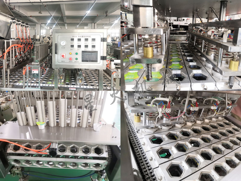 江蘇盒裝牛肉滑自動灌裝封口機細節(jié)實拍