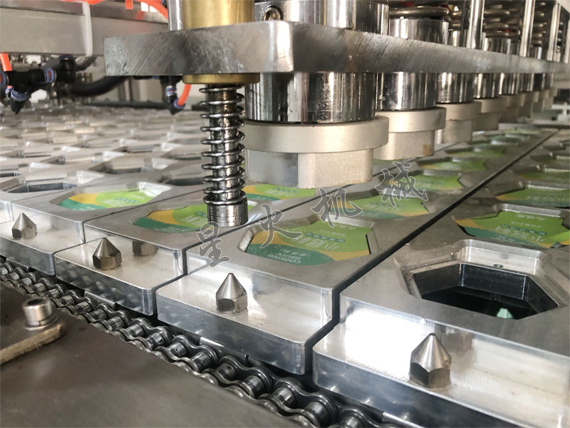 江蘇盒裝牛肉滑自動灌裝封口機細節(jié)實拍