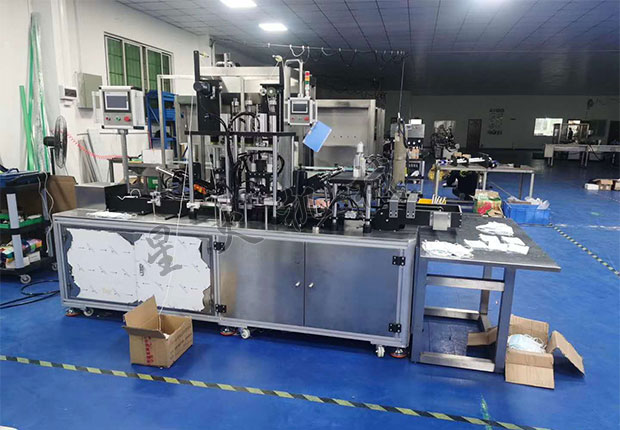 星火全自動(dòng)kn95口罩機(jī)車(chē)間展示