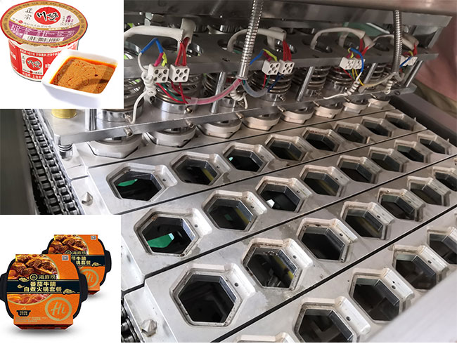盒裝火鍋蘸料封口機(jī)展示
